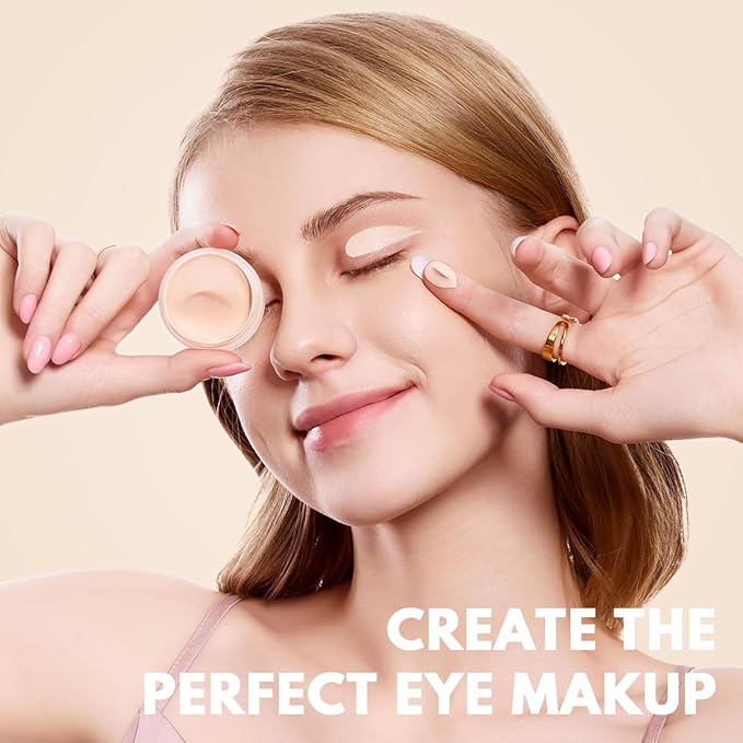 imakeupnow Eyeshadow Primer Base Long-Lasting Cream Eye Makeup Primer Matte, Waterproof Eye Base for Vibrant, Eyeshadow Concealer For All Skin Type, 0.35oz/count, Light with Medium Coverage