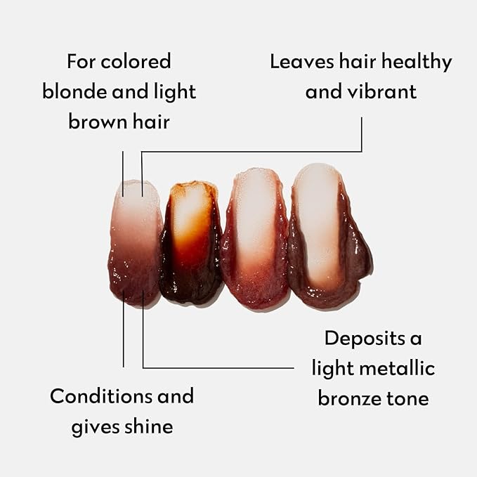 FOUR REASONS Color Mask - Bronze - (27 Colors) Toning Treatment, Color Depositing Conditioner, Tone & Enhance Color-Treated Hair - Semi Permanent Hair Dye, Vegan and Cruelty-Free, 6.76 fl oz