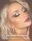 Afflano Purple-Gold Duo Chrome Multichrome Eyeshadow, Holographic Glitter, Color Change Sparkle Chameleon Luminizer Highlighter