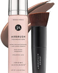 Jerome Alexander MagicMinerals AirBrush Foundation – 2 Piece Set with Airbrush Foundation and Kabuki Brush - Spray Makeup with Anti-aging Ingredients for Smooth Radiant Skin - Dark