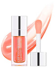 Hydrating Lip Glow Oil - Moisturizing, Plumping, Non-Sticky Long Lasting Gloss - Transparent Tinted to Reduce Lines (Pink(#001))