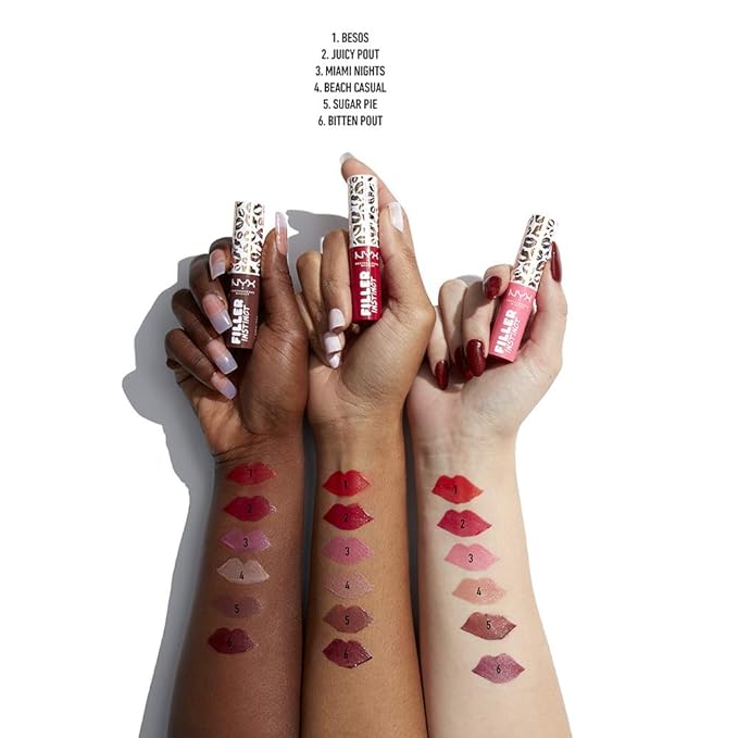 NYX PROFESSIONAL MAKEUP Filler Instinct Plumping Lip Color, Lip Balm - Bitten Pout (Berry Red)