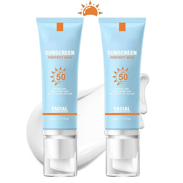 Tinted Sunscreen for Face SPF 50, Hydrating Sun Essence Face Sunscreen, Korean SPF 50+ PA++++ No White Cast, Hydrating, Moisturizing, UV Defense, Travel Size, Type-B 2pc