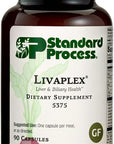 Standard Process Livaplex - Whole Food Bowel, Digestion and Digestive Health, Liver Health and Gallbladder Support with Spanish Black Radish, Betaine Hydrochloride, and Organic Carrot - 90 Capsules