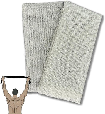 Terra Distribution Exfoliating Washcloth [Designed in Japan] - Rough Textured Extra Long (47.24 inch) Towel for Scrubbing and Dead Skin Removal, Loofah Alternative (2pcs Set(Grey))
