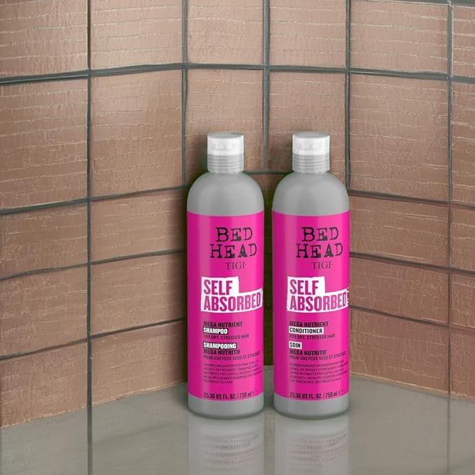 TIGI Bed Head Shampoo and Conditioner For Dry Hair Self Absorbed Nourishing Hair Care to Visibly Repair Hair and Strengthen it From Within 25.36 Fl Oz (Pack of 2)