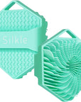 Silicone Body Scrubber - Exfoliating Bath Brush and Skin Cleanser - Shower Sponge for Gentle Body Scrub and Wash - Silicone Scrubbing Care Tool for a Refreshed and Renewed You - Green