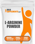 BulkSupplements.com L-Arginine Powder - Arginine 1000mg, Arginine Supplement - Nitric Oxide Supplement, Unflavored & Gluten Free, 1000mg per Serving, 250g (8.8 oz) (Pack of 1)