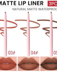 evpct 3Pcs Retractable Lip Liner Pencils Set Pack for Shaping & Sculpting Lips, Nude Pink Orange Coffee Taupe Dark Brown Creamy Matte Velvet Pigmented Lip Liner lipliners Crayon Lipstick,03 + 04 + 05