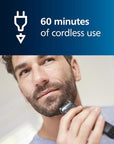Philips Norelco Multigroom 3000 Series, All-in-One Trimmer, Beard Trimmer and Hair Clipper, 15-Piece Men's Grooming Kit for Head, Beard, Face, Nose, Ears, No Blade Oil Needed, Soft Pouch, MG3770/40