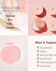 SKINFOOD Peach Cotton Multi Finish Powder 5g - Korean Peach Extract & Calamin Sebum Control Face Powder - Silky Setting Powder - Setting Powder for Oily Skin - Sweet Peach Scent for Soft Skin