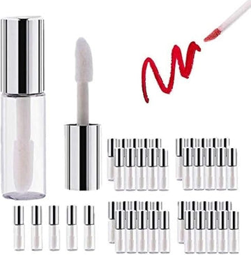 45Pcs Reusable Lipstick Bottle, 1.2 ML Lip Gloss Tube Empty Lip Gloss Tubes Container Clear Mini Empty Lip Balm Bottles Handmade Cosmetics Subdivision Bottles for Travel Use DIY Cosmetic Storage