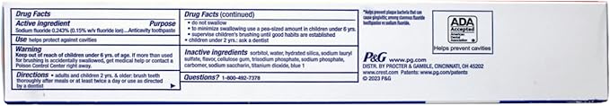 Crest Fluoride Cavity Protection Toothpaste 8.2 Ounce Regular Paste, Bulk Toothpaste, Prevents Cavities Before They Start (8 Pack)