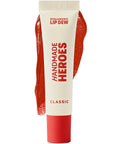 Handmade Heroes 100% Natural Vegan Tinted Lip Gloss with Hyaluronic Acid - Lightweight Moisturizing Soft Lipstick for Dry Lips - Classic (Red)