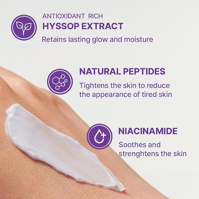 Hyssop Blurring Cream, Intense Collagen Face Moisturizer & Night Repair Cream for Anti-Aging, Nourishing Skin Barrier, Premium Korean Skincare, 1oz