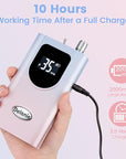 Delanie Professional Nail Drill High Torque 35000 RPM Rechargeable Portable Electric Nail File Filer for Acrylic Gel with Cuticle Bits, Salon Manicure Tool, Gradient Pink