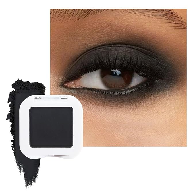 Matte Single Eye Shadow Palette Makeup, Matte Black Monochrome Eyeshadow For Older Women, Mini Pressed Monochrome Pigmented Waterproof Sombras Para Ojos,Vegan, Talc, Paraben&Cruelty Free, 07