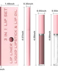 3-in-1Mocha Brown Matte Lip Stain Kit | Waterproof Lip Liner + Hydrating Matte Lip Gloss + Nourishing Lip Oil | Long Lasting Plumping to Create Perfect Lip Makeup.10#