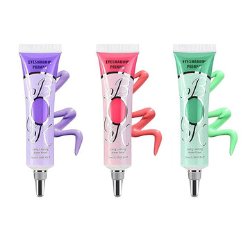 3 Pack Matte Eyeshadow Primer for Oily Lids No Crease Violet Green Pink Color Eye Makeup Eye Primer Base Waterproof & Smudge-proof & Long Lasting Cream Liquid Eye-shadow for All Shadows (Set D)