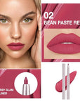 evpct Silky Lip Liner Pencil Retractable, Ruby Red Smooth Lip Liner Creamy Velvet Lipliner Long-Lasting for Korean Makeup Contouring Matte Lip High Pigmented Rich Colors Crayon Lipstick Pen 02