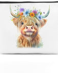 Western cosmetic bag highland cow