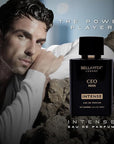 BellaVita Luxury CEO Man INTENSE Eau De Perfume for Men (3.4 fl.oz) | Long-Lasting Mens Cologne with Bergamot, Lavender, Orchid & Musk | Bold & Woody Gift Perfume Cologne for Men | Vegan CEO Fragrance