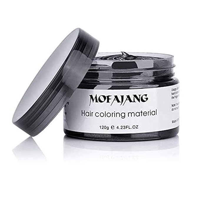 Hair Wax Color, Black, Hair Wax Dye Hair Styling Clay 4.23 oz - Easy Washout Black Hair Color Wax for Halloween Party, Cosplay