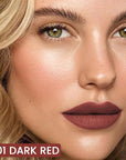 evpct Longwear Liquid Lip Liner Stain Marker Pen Long Lasting Waterproof, Dark Red Matte Semi Permanent 24 Hour Lip Liner and Lipstick Combo, Korean Color Stay Lipliner All Day, Lips Stain peel off
