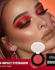 Red Glitter Eyeshadow, Highly Pigmented Shimmer Eyeshadow Red Eye Makeup, Bright Sparkly Fine Pressed Glitter Long Lasting Diamond Metallic Eye Shadow, Silky Waterproof Mars Red Eyeshadow/Highlighter