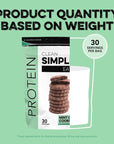 Clean Simple Eats Whey Protein Powder, Mint Chocolate Cookie Flavor, Naturally Sweetened, 100% Grass Fed Protein Powder with Digestive Enzymes, No Artificial Ingredients, Gluten Free, 30 Srvgs