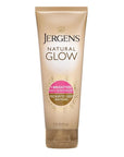Jergens Natural Glow Self Tanner Body Lotion, Sunless Tanning, Medium to Deep Skin Tone, Daily Moisturizer with Coconut Oil, Vitamin E and Antioxidants, 7.5 Oz