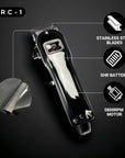 Royal Clips Hair and Beard Fade Kit – Professional Clipper, Trimmer & Foil Shaver Bundle for Men, Complete Haircut Set for Barbers, Home Use & Grooming – 5-Hour Battery, 10pcs Limit Combs, Silver