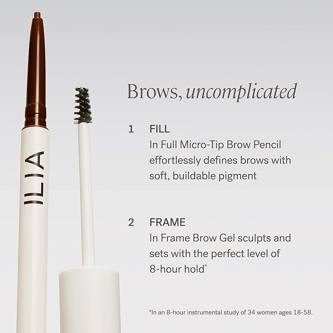 ILIA - In Full Micro-Tip Brow Pencil | Non-Toxic, Vegan, Cruelty-Free, Clean Makeup (Soft Black)