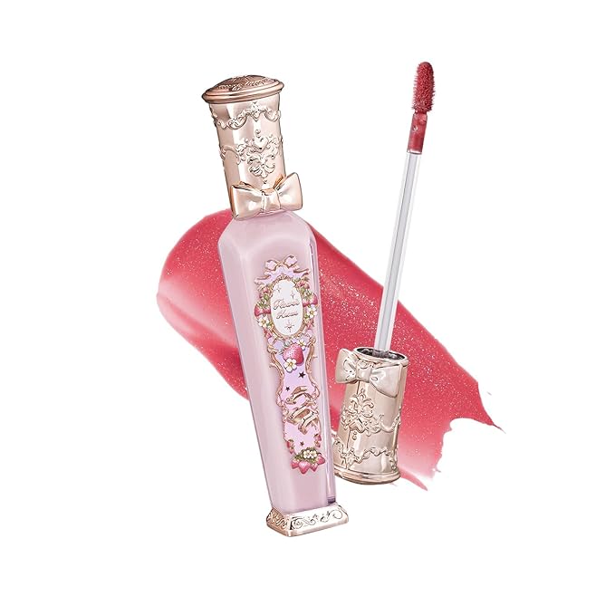 Flower Knows Violet Strawberry Rococo Glitter Lip Gloss G02 Rasberry Booze + Midsummer Fairytales Decorate Hair Clip Golden Butterflies