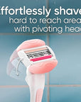 Gillette Venus ComfortGlide White Tea Women's Razor, Handle + 4 Blade Refills