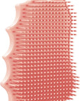 Silicone Body Scrubber Silver-Infused Dual-Sided 3-in-1 for Shower, Body Cleaning+Massage+Exfoliator Body Brush Buffer for Men and Women, Silicone Loofah, Non-Slip Handle (Pink)
