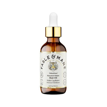 Fable and Mane MahaMane Smooth & Shine Hair Serum - Protective Oil Treatment for Dry, Damaged Hair. 1.8FL oz
