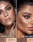 Kaely 2Pcs Cream Bronzer Highlighter Stick,Face Shaping Contouring Shades Makeup,06+07
