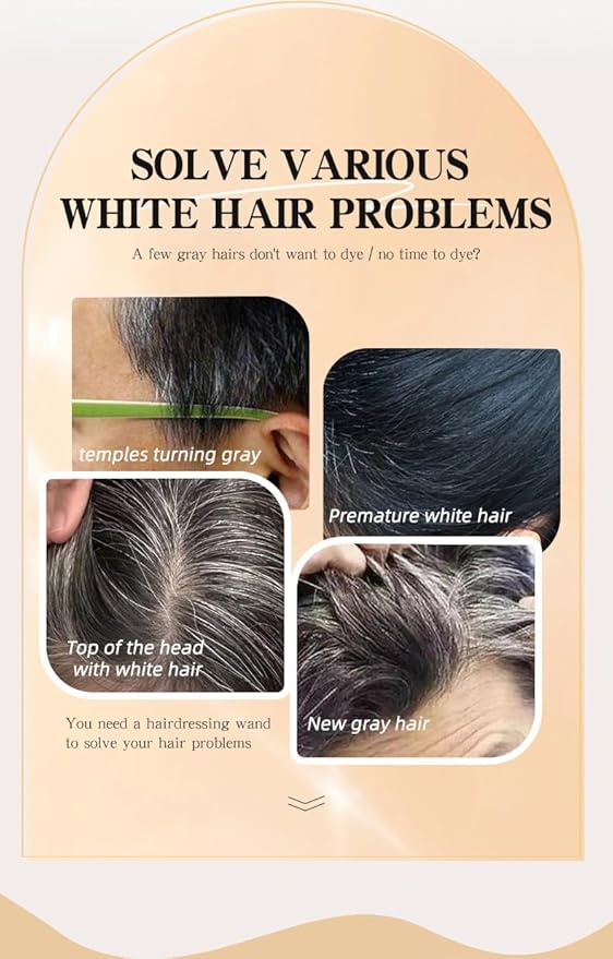 Hair Color Stick, Waterproof and Sweat-Proof H air Dye St ick, Portable Color Touch-Up Ha ir S ticks With Comb for Unisex (Black-Brown)