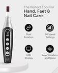 PediLux Pro Professional Manicure Pedicure Kit, Thick Toenail Grinder, Cordless Electric Nail File Drill, Toe Nail for Dremel Tool, Filer, Sander, Remove Callus for Humans, Men, Women, Seniors