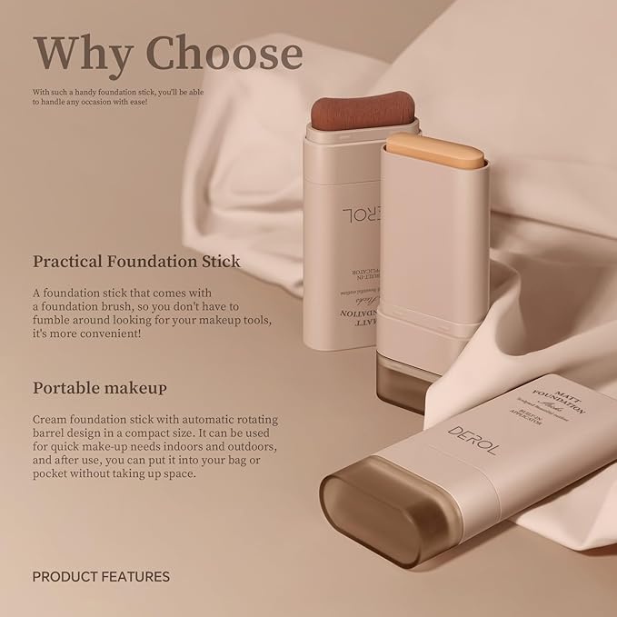 Foundation Stick, Multi-Use Foundation Stick Makeup with Built-In