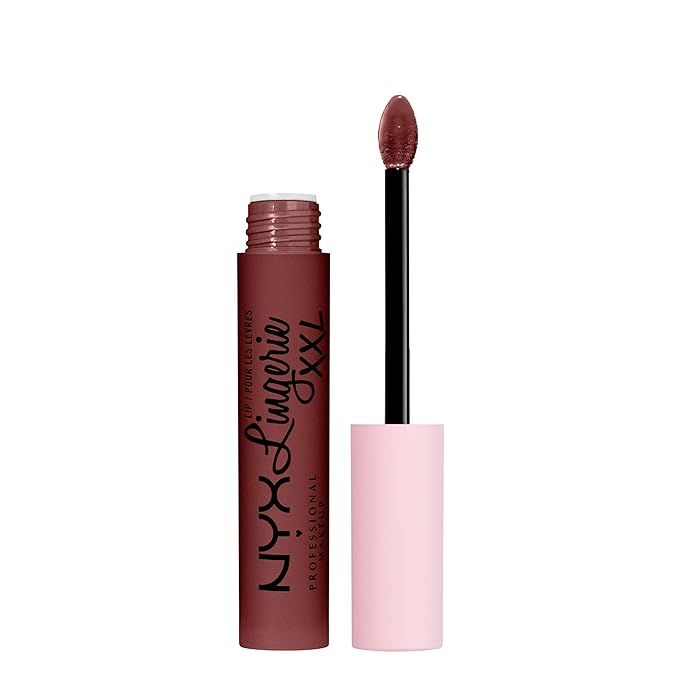 NYX PROFESSIONAL MAKEUP Lip Lingerie XXL Matte Liquid Lipstick - Deep Mesh (Deep Chocolate Brown)