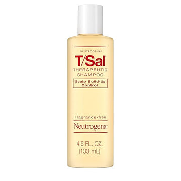 Neutrogena T/Sal Therapeutic Dandruff Shampoo, Scalp Build-Up Control, 3% Salicylic Acid, Scalp Psoriasis Treatment, Seborrheic Dermatitis Shampoo, Clears & Controls Flakes, Fragrance Free, 4.5 fl oz