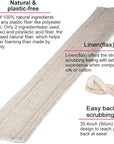 Exfoliating Washcloth [Made in Japan] Shower Back Scrubber, Natural Loofah