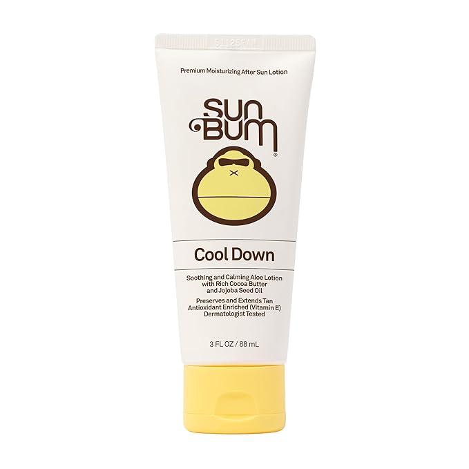 Sun Bum Cool Down Aloe Vera Lotion - Vegan After Sun Care with Cocoa Butter to Soothe and Hydrate Sunburn - Travel Size - 3 oz