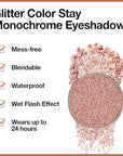 Monochrome Pressed Eyeshadow, Waterproof Neutral Powde Mini Shimmer Rose Gold Brown Eyeshadow, sombras para ojos, Talc, Paraben & Cruelty Free (H06#Shimmer Rose Gold Brown)