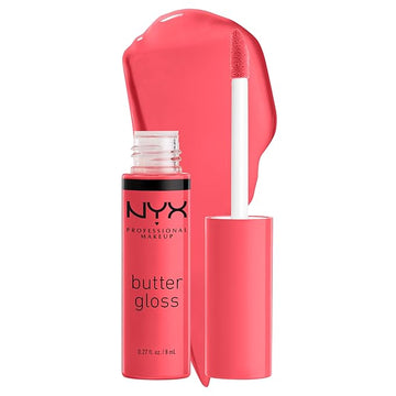 NYX PROFESSIONAL MAKEUP Butter Gloss, Non-Sticky Lip Gloss - Sorbet (Vibrant Coral)