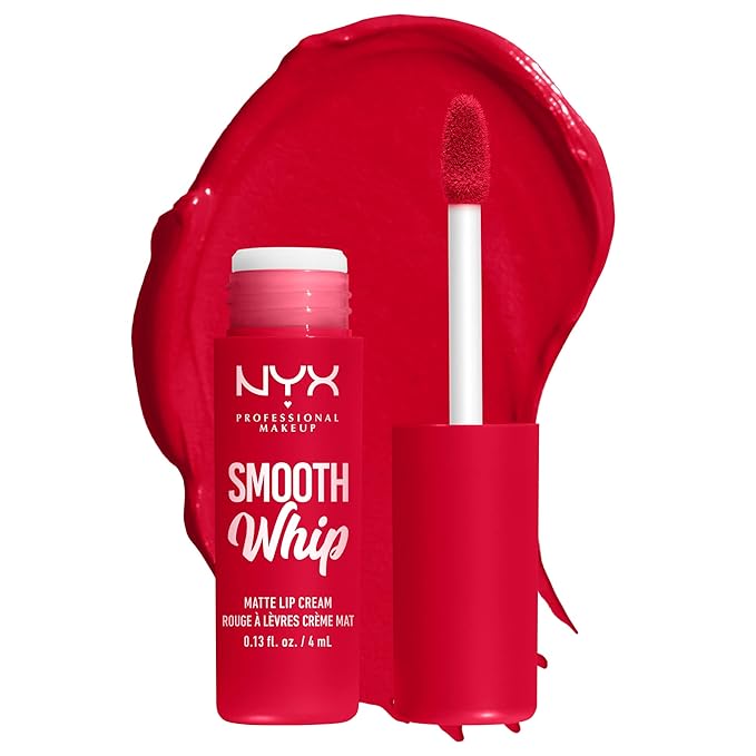 NYX PROFESSIONAL MAKEUP Smooth Whip Matte Lip Cream, Long Lasting, Moisturizing, Vegan Liquid Lipstick - Cherry Crème (Classic Red)