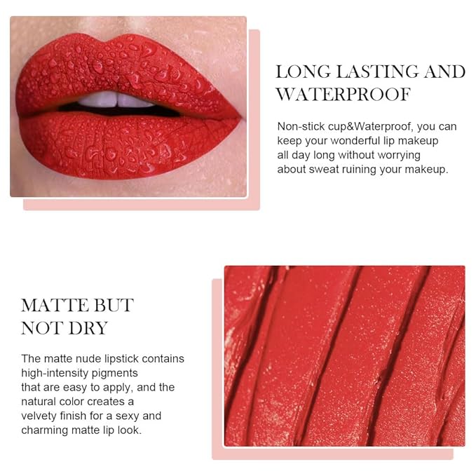 BINGBRUSH Crayon Matte Longwear Lipstick Pack Set,Moisture Smooth Color Stick Ultimate Lip Crayon for Makeup Collection - Waterproof Velvet Lipgloss (2pcs 08#&10#, 2 Count (Pack of 1))