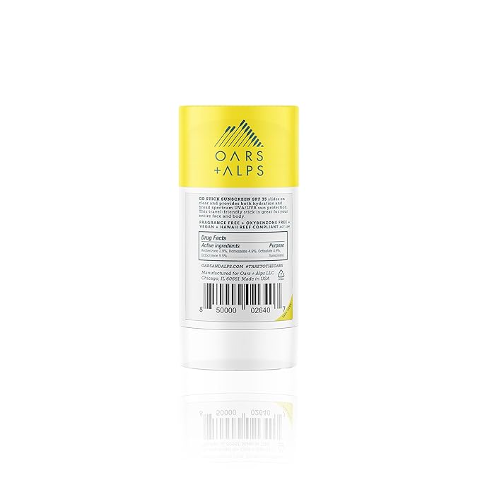 Oars + Alps Go Stick Clear SPF 35 Face Sunscreen, Skin Care Infused with Vitamin E and Antioxidants, Water and Sweat Resistant, TSA Friendly, 1.7 Oz, 1 Pack